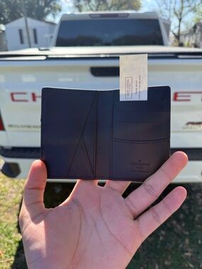 Louis Vuitton Black Leather Card & Key Holder